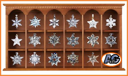 Wooden cubby holes for Swarovski annual ornaments