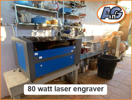 80 Watt laser engraver with water cooler and exhaust system