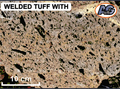 Welded tuff with flattened pumice